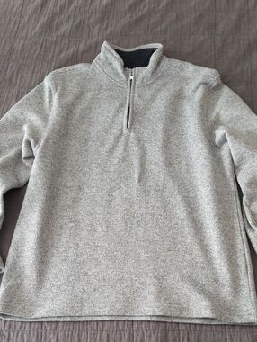 Izod Light Gray Quarter-Zip Pullover Sweater